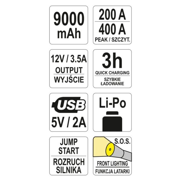 Käivitusabi + akupank 9000mAh Elektriseadmed